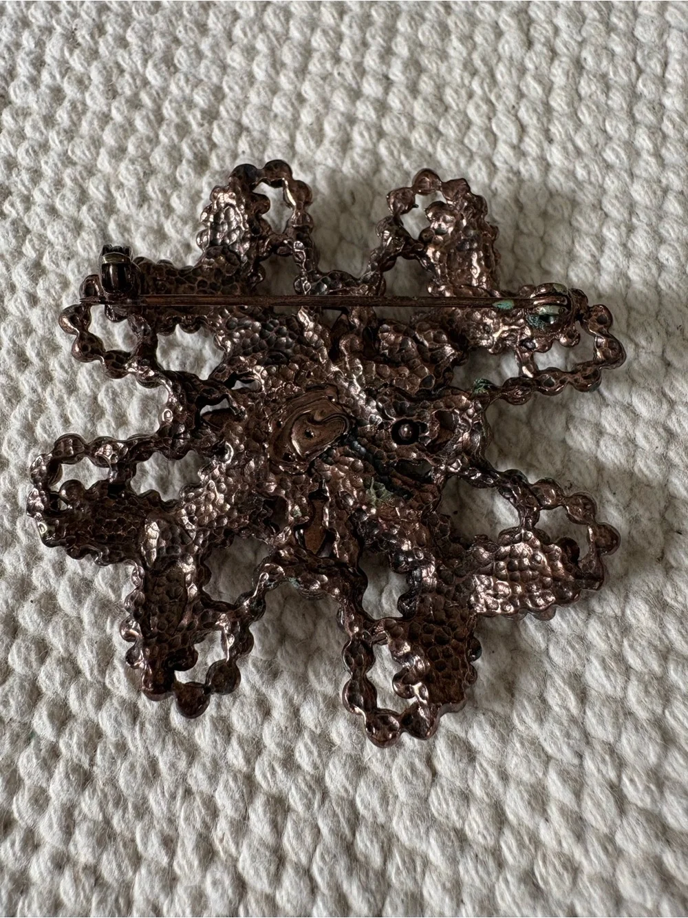 Vintage VTG Brooch Pin Coral Maltese Cross Southwestern Nautical Bohemian